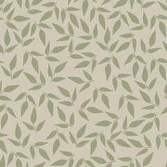 Wall Mural - Leaves and branches repeat pattern. Floral pattern design. Botanical tile. Good for prints, wrappings, textiles and fabrics.