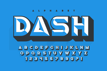 Sticker - Original display font design, chisel alphabet style, letters and numbers.