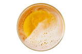 Fototapeta Mapy - Beer in glass. Beer foam with bubble. View from above.