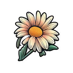 Sticker - Cute flower hand drawn element, perfect for decorating  Valentine Day or Mother Day card.