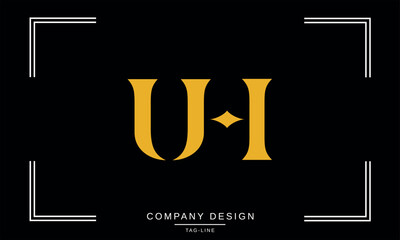 HU, UH Abstract Letters Logo Monogram