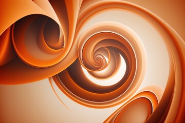 Canvas Print -  a computer generated image of a spiral design in orange and brown tones, with a white center and center in the middle of the image.  generative ai