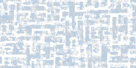 blue grey abstract maze distressed geometric background. hand drawn seamless pattern with bold squar
