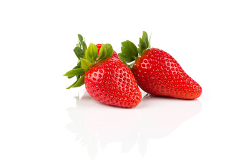 Red ripe strawberry fruits