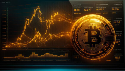 bitcoin and cryptocurrency concept, generative ai