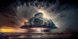 Thunderstorm Abstract Illustration Ai Generative AI Digital Art Hintergrund Background Cover Wetterbild Kunst