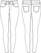 © SUPERHOLIK - Skinny Denim long pants jeans fashion flat sketch template mock-up technical illustration