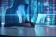 © Sarah - Programmierer und Cybersicherheitstechnologien entwerfen Websites und Sicherheit in der sozialen Welt, Cyberspace-Konzept. - Generative Ai