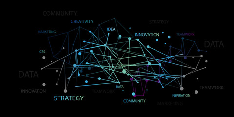 Business data cloud concept illustration. Plexus style abstract background. Vector with dots and lines connection design elements.