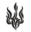 Ukrainian symbol trident like flames vector drawing tattoo