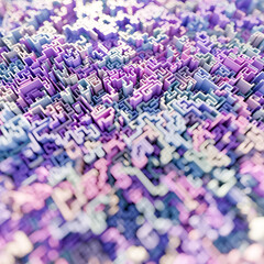 Leinwandbilder - Infinite maze mega city: technology and development concepts, original 3d rendering