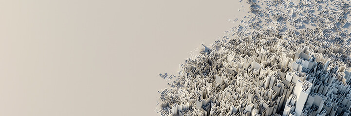 Leinwandbilder - Infinite maze mega city: technology and development concepts, original 3d rendering
