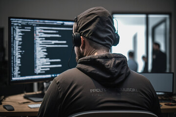 man is coding
