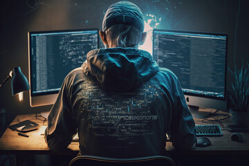 man is coding