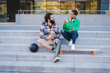 © Ivan - Young man with prosthetic leg with young woman with short hair in an afternoon outdoors. Concept: Lifestyle, friends, improvement