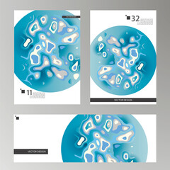 Poster - Abstract dynamic gradient. Vector graphic elements in modern style. Brochure with liquid shapes Amoeba forms. Vector illustration