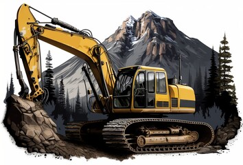 excavator in the construction site