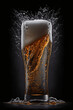Pint of beer in a glass. AI generated illustration.