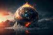 Der planet Brennt Klima Klimakatastrophe und der weltuntergang Generative AI