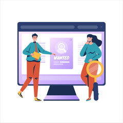 Wall Mural - search candidate prospective employee online recruitment concept