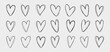 © kokoshka - Set of hand drawn hearts. Handdrawn rough marker hearts isolated on white background. Vector illustration for your graphic design