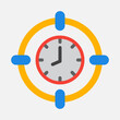 Target time icon in flat style, use for website mobile app presentation