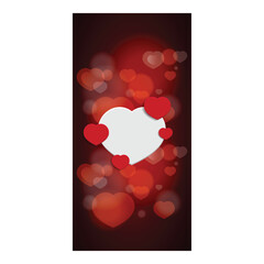 Wall Mural - Heart bokeh blurred vertical banner vector