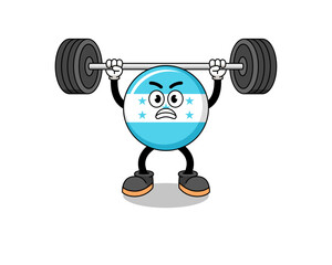 Canvas Print - honduras flag mascot cartoon lifting a barbell