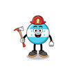Cartoon mascot of honduras flag firefighter