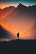 © Carl Schaad - Surreal Dreamy Concept Illustration; Figure Walking Into the Fog, an Unknown Future, Developed in Part with Generative AI