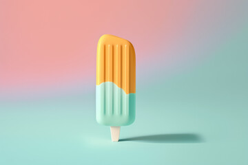 3d popsicle illustration with a pastel backdrop made by generative ai