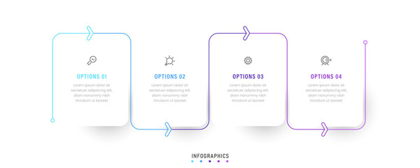 Wall Mural - vector infographic label design template with icons and 4 options or steps. can be used for process 