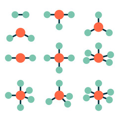 Molecule shapes. Arrangement of atoms in molecules.