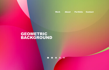 Abstract liquid background for your landing page design. Web page for website or mobile app wallpaper