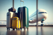 Leinwandbild Motiv Suitcases in airport. Travel concept
