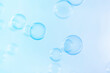 canvas print picture - Beautiful Blue Soap Bubbles Abstract Background. Soap Sud Bubbles Water.	
