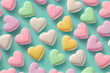 Heart love shaped vibrant colorful cute candy valentine gift present compliment pattern wallpaper
