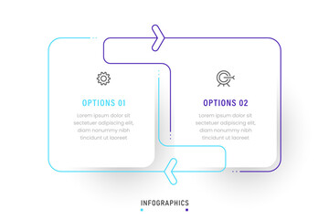 Wall Mural - vector infographic label design template with icons and 2 options or steps. can be used for process 
