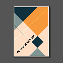 Wall Mural - Fashion. retro poster inspired by postmodern , Bauhaus. Useful for interior design, background, poster design, first page of the magazine, high-tech printing, cover.