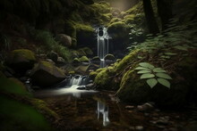 Enchanting Waterfall Amidst Abundant Nature