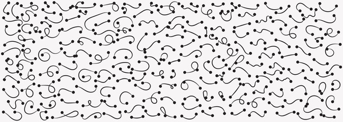 Hand drawn doodle decorative collection of squiggly lines isolated. vector illustration.