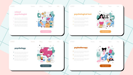 Psychologist web banner or landing page. Mental health diagnostic