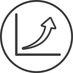 Wall Mural - Forecast graph icon in thin line black circle frames.