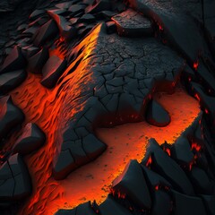 Wall Mural - Fiery magma illustration. Lava texture.