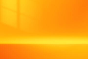Fototapete - Empty yellow product 3d background with abstract cosmetic presentation display scene bright concept or gradient window light modern blank wall studio show backdrop and orange advertising sale banner.
