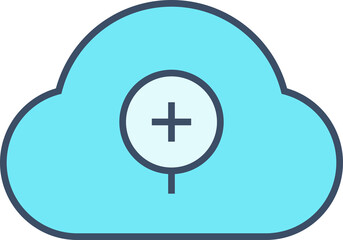 Poster - cloud and zoom in icon