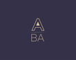 ABA letter logo design modern minimalist vector images