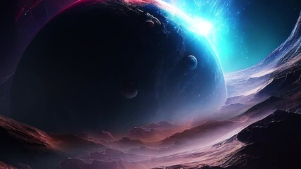 Wall Mural - Beautiful cosmic 4k video footage. Gas clouds and stars.	