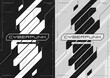 Cyberpunk futuristic poster set. Modern cyberpunk design for web and print template. Tech style flyer with HUD elements. Abstract futuristic technology black and white design, inversion. Vector