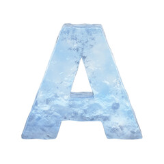 Canvas Print - Ice font 3d rendering, letter A